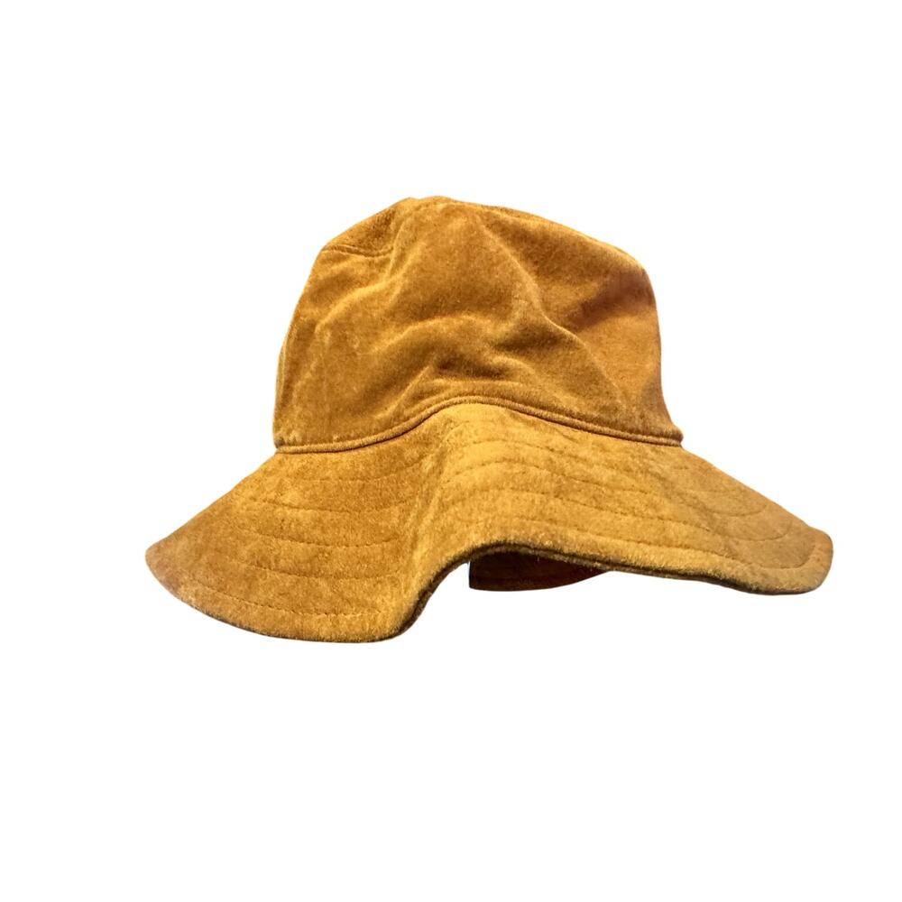 Vintage 1990's Timberland Tan 100% Leather Suede Bucket Hat Size XL - Picture 2 of 7
